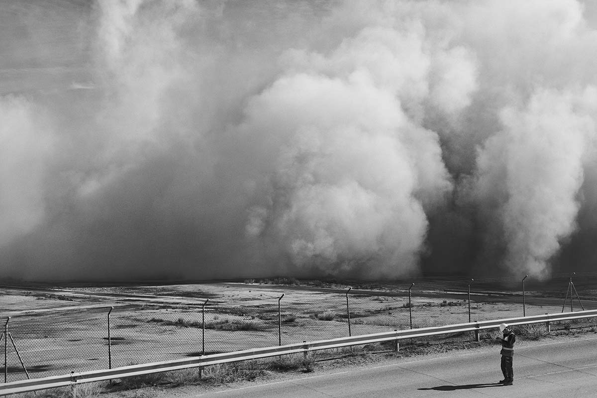 Cloud of dust after the collapse in Andorra